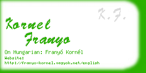 kornel franyo business card